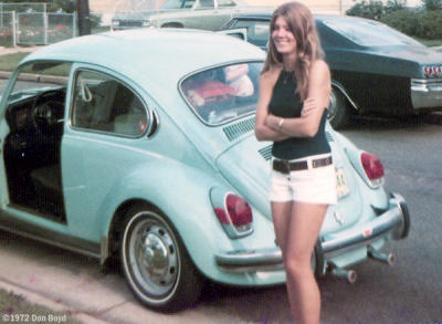 1972 - Brenda Reiter and my Super Beetle in front of her home