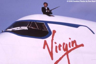 1986 - Richard Branson on his Virgin Atlantic inaugural flight to MIA