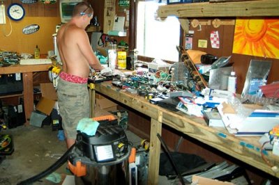2006 - Nephew David working on his Megatouch machines in his garage