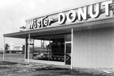 1966 - Hurricane damage at the Mister Donut with the Palm Springs Publix in the background on Palm Springs Mile