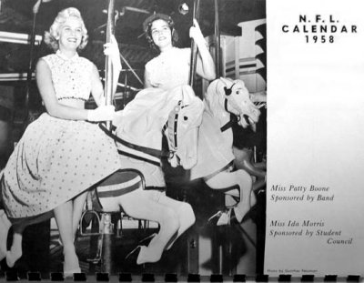 1958 - Miss Patty Boone and Miss Ida Morris on the Coral Gables High Calendar