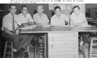 1961 - Karens father James Criswell and fellow industrial arts teachers at North Miami Senior High School