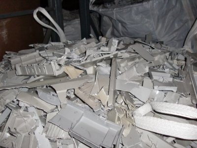 shredded computer case scrap