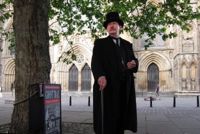 Our host for the York ghost trail (In York everything is haunted anyway)