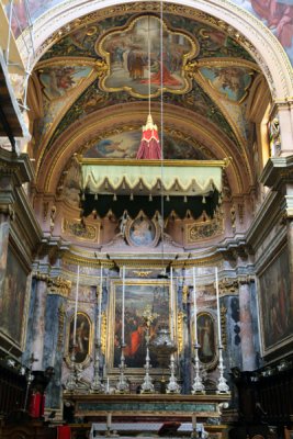 Inside Church of the Shipwreck of St Paul, Valletta, Malta.