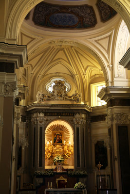 Inside Basilica St Antonino, Sorrento, Italy.