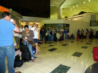 Long lines at security checkpoint