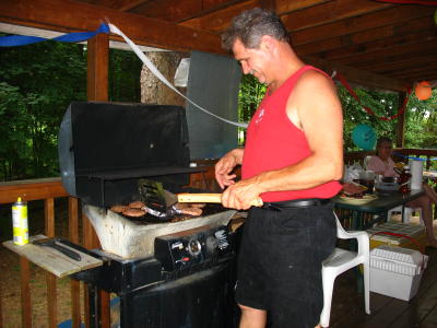 John working the grill