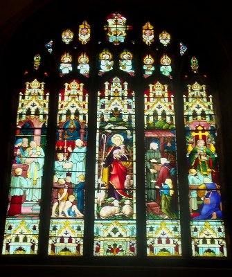 LARGE STAINED GLASS WINDOW