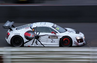 Audi R8 LMS. Didn't quite make the finish.