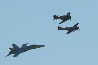 Hornet Wirraway and Spitfire.