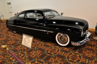 1950 Mercury Custom Coupe by Joe Bailon; originally Candy Apple Red; repainted by Bailon in 1960s; owned by Bruce Meyer