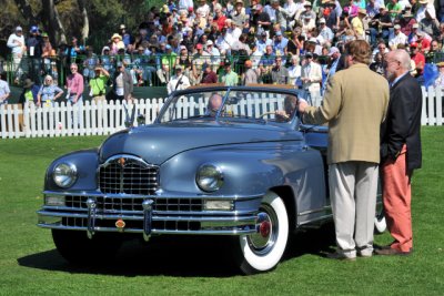 1949 Packard Custom 8, William Baker, New Oxford, PA. ... David E. Davis, Jr., himself, right, awards the Davis Trophy. (8040)