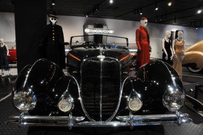 1938 Delahaye Type 135M Roadster by Figoni et Falaschi, at Petersen Automotive Museum, Los Angeles (5030)