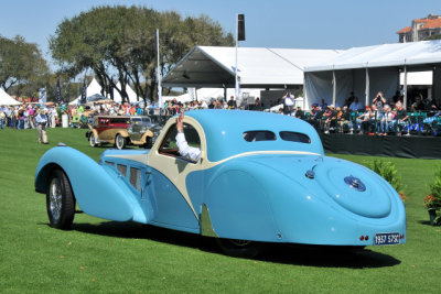 1937 Bugatti 57SC Coupe, Ray Scherr, Westlake Village, Calif., at 2011 Amelia Island Concours d'Elegance (7756)