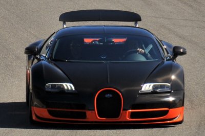 2011 Bugatti Veyron 16.4 Super Sport, pace car of all-Bugatti vintage car race, 2010 Monterey Motorsports Reunion, Calif. (3107)