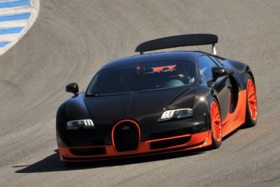 2011 Bugatti Veyron 16.4 Super Sport, pace car of all-Bugatti vintage car race, 2010 Monterey Motorsports Reunion. (3108)