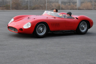 1956 Maserati 300S, with museum curator Kevin Kelly behind the wheel and former curator Sophia operating a camcorder (0195)