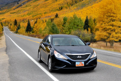 2011 Hyundai Sonata on the San Juan Skyway, Route 550, Million Dollar Highway, south of Ouray, Colorado, Sept. 2011 (1672)