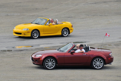 Mazda MX-5 Miatas, from the top -- 2nd (NB) and 3rd (NC) generations (1121)