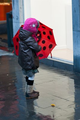 Young girl with umbrella