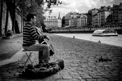 The cellist and the homeless sleeper