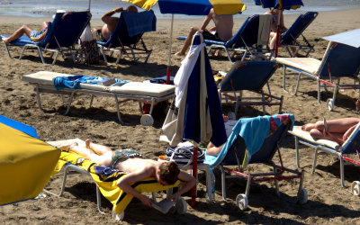 Sunbathing And Reading