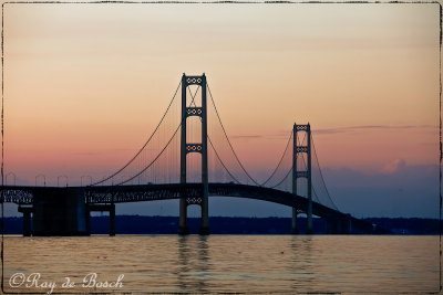 Sunset at Mackinac Bridge, MI