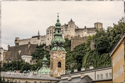 Hohensalzburg Fortress towers on top of the hill