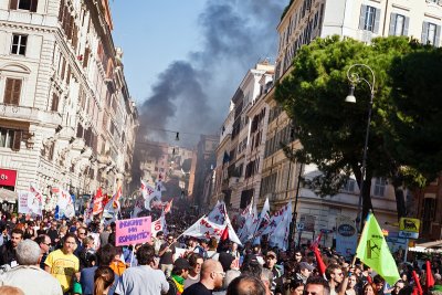Trapped in a demonstration