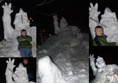 16 - Working on Pinnochio snow scupture for the carnival