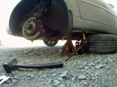 4 - strange way to do a brake job - yikes!