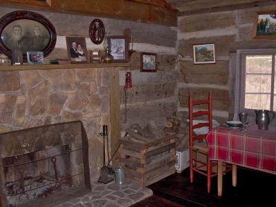 Inside-The Stone Fireplace