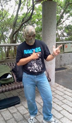 Ramones and his new mask