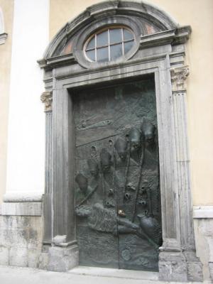 Cathedral door, Ljubljana