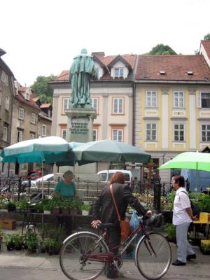 At the open-air market in Ljubljana