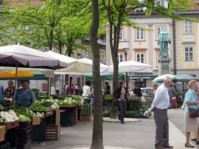 At the open-air market in Ljubljana