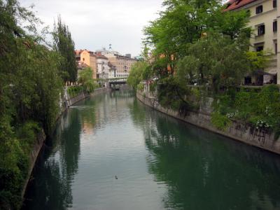 Ljubljana River, nice paths alongside it for a morning jog