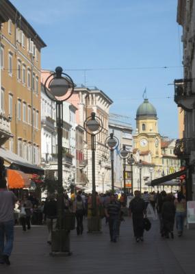 the main drag of Rijeka Croatia