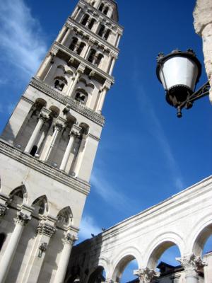 the tower of diocletian's palace, this tower was part of his mausoleum, now a catholic cathedral