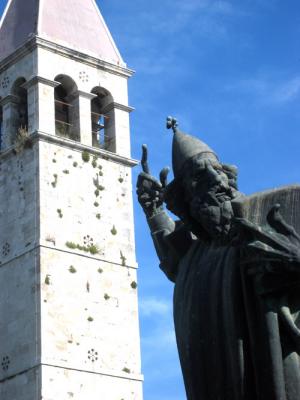 statue by mestrovic of the bishop gregorious of nin