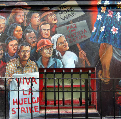 cesar chavez and latino struggle mural on 24th