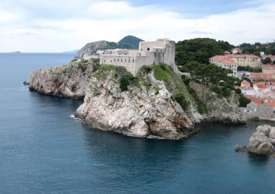 castle across the inlet from dubrovnik's old town