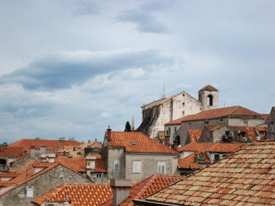 view of cathedral from the city wall, dubrovnik