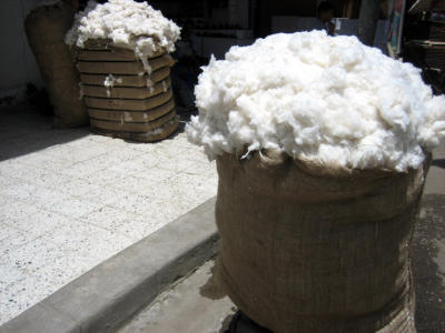 egyptian cotton for sale in the bazaars