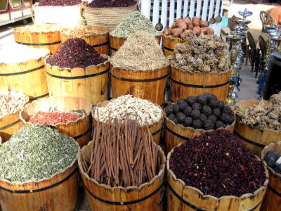 spices on sale at the aswan bazaar