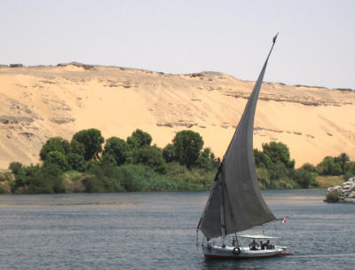 felucca on the nile, at aswan