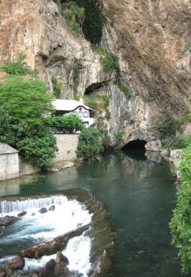 river buna and dervish (sufi muslim) monastery at blagaj, near mostar