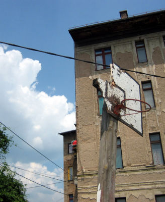 war-torn playground in sarajevo