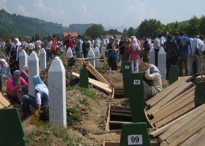 the graves, ready to receive the dead, the martyrs of srebrencia